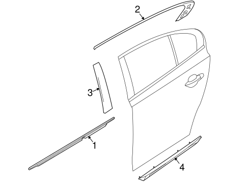 Exterior Trim - Rear Door for 2010 Lincoln MKS #0