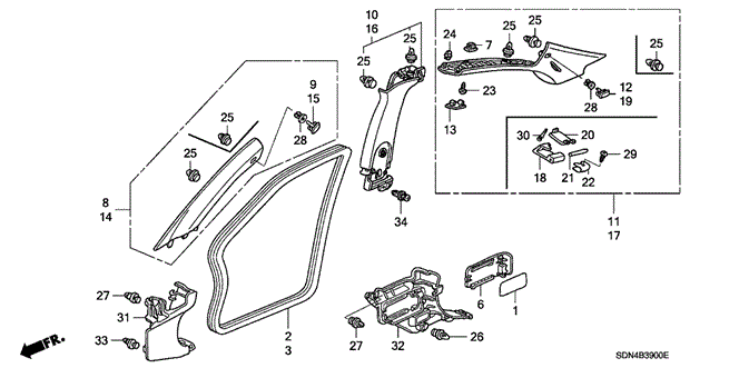 INTERIOR / BUMPER/PILLAR GARNISH for 2004 Honda ACCORD COUPE #1