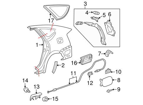 BODY/FUEL DOOR for 2007 Toyota Prius #1