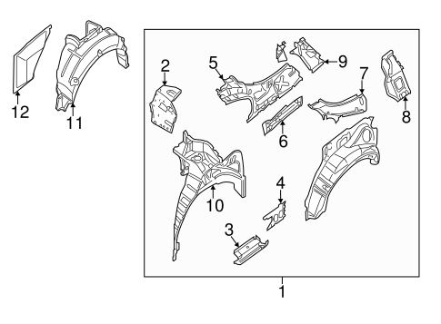 Body/Inner Structure for 2012 Nissan Altima #3