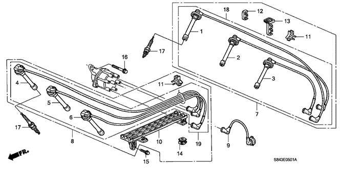 ENGINE/HIGH TENSION CORD - SPARK PLUG (V6) for 1998 Honda ACCORD COUPE #1