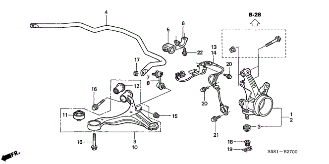 Chassis/Knuckle for 2003 Honda CIVIC HATCHBACK #1