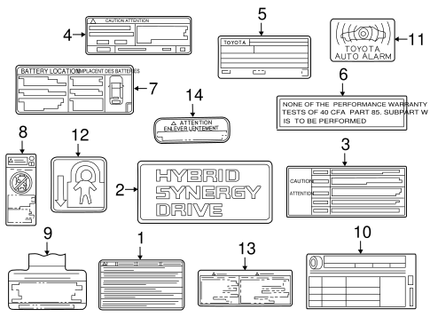 BODY/LABELS for 2015 Toyota Camry #1