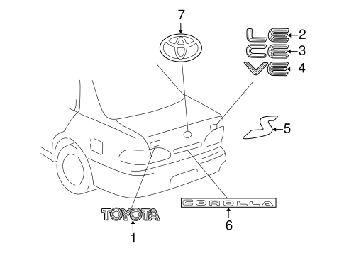 BODY/EXTERIOR TRIM - TRUNK for 2001 Toyota Corolla #1