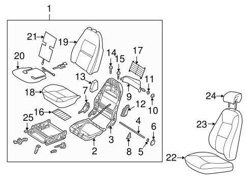 9-5 FRONT SEAT COMPONENTS