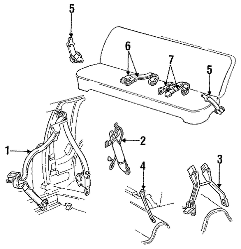 LeBaron FRONT SEAT BELTS