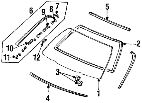 Holder, Front Windshield Glass (Natural) Holder, Front Windshield Glass (Natural)