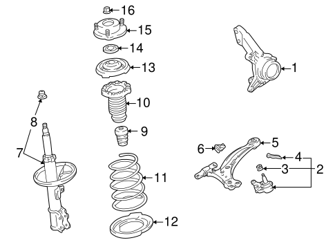FRONT SUSPENSION/SUSPENSION COMPONENTS for 2007 Toyota Highlander #1
