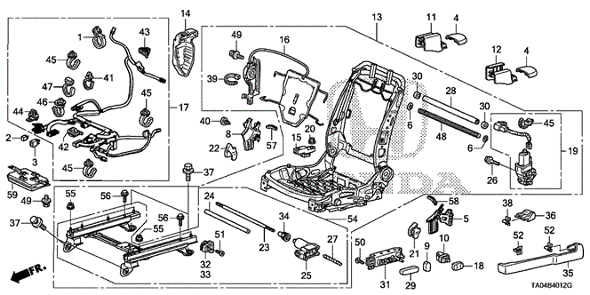 Interior/Bumper/Front Seat Components (L.) (Full Power Seat) (2) for 2010 Honda ACCORD SEDAN #1