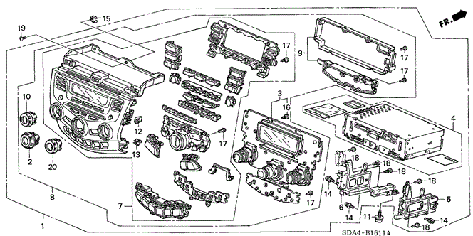 Electrical/Exhaust/Heater/Fuel/Center Module (Stanley) (Manual Air Conditioner) for 2003 Honda ACCORD SEDAN #1