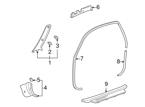 BODY/INTERIOR TRIM - PILLARS for 2000 Toyota Echo #2