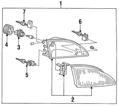 Electrical/Headlamp Components for 1996 Ford Mustang #1