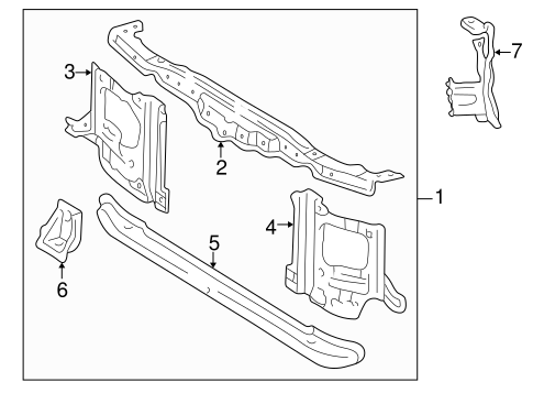 BODY/RADIATOR SUPPORT for 2003 Toyota Land Cruiser #1