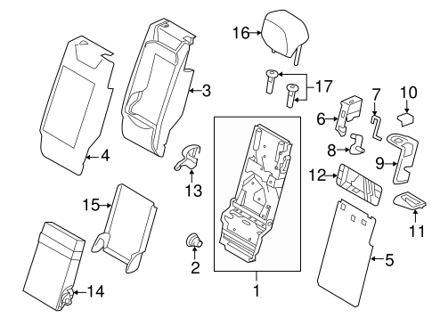 Cayenne REAR SEAT COMPONENTS 2
