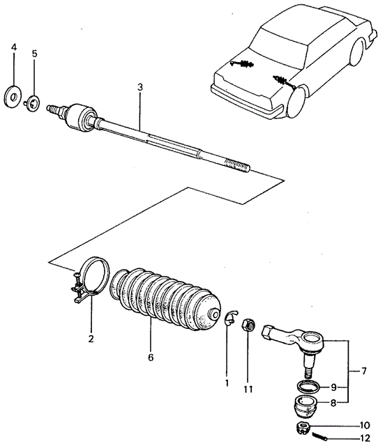 CHASSIS/TIE ROD for 1982 Honda CIVIC SEDAN #1