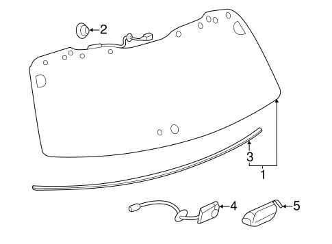 BODY/GLASS - LIFT GATE for 2012 Toyota Highlander #1