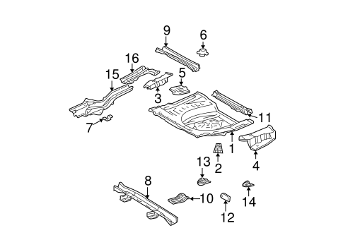 Rear Floor & Rails for 2005 Toyota Highlander #0
