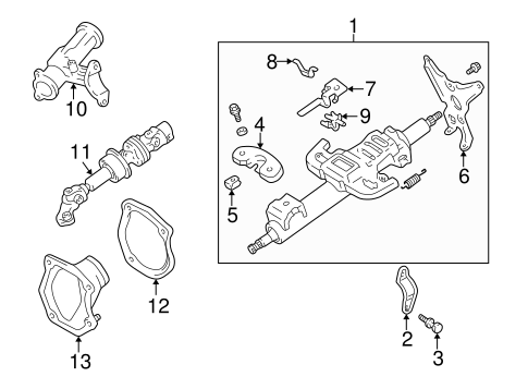 STEERING/STEERING COLUMN ASSEMBLY for 1999 Toyota Camry #1