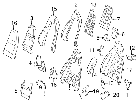 Panamera FRONT SEAT COMPONENTS 2