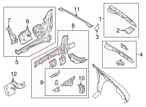 Body/Structural Components & Rails for 2012 Ford Taurus #1