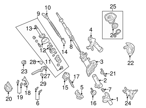 STEERING/STEERING COLUMN ASSEMBLY for 2003 Toyota Land Cruiser #1