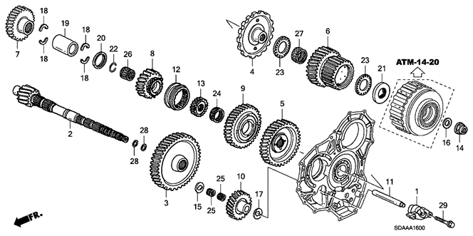 Transmission - Automatic/AT Countershaft (V6) for 2007 Honda ACCORD SEDAN #1