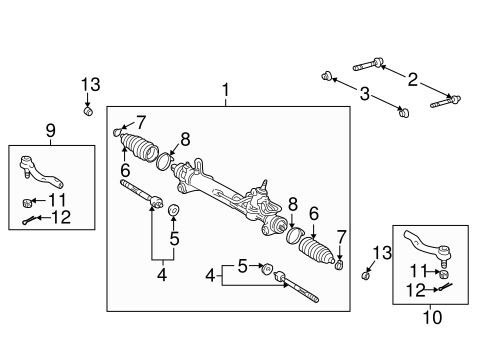 STEERING/STEERING GEAR & LINKAGE for 2005 Toyota Highlander #2