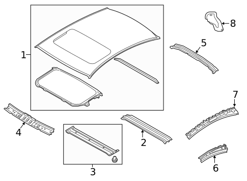 Roof & Components for 2020 Subaru Legacy #1