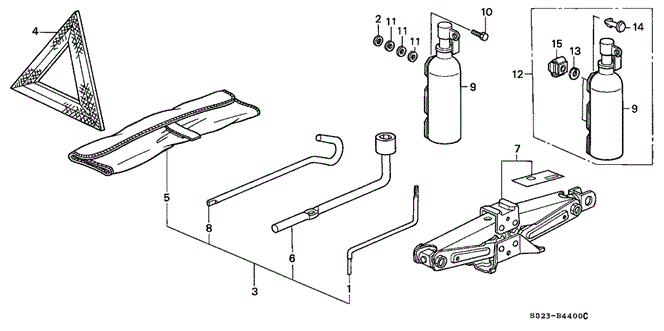 Interior/Bumper/Tools - Jack for 2000 Honda CIVIC COUPE #1