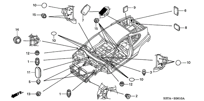 Interior/Bumper/Grommet (FR.) for 2006 Honda INSIGHT #1