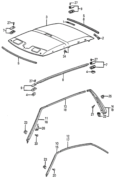INTERIOR / BUMPER/HEADLINER TRIM for 1984 Honda ACCORD HATCHBACK #1