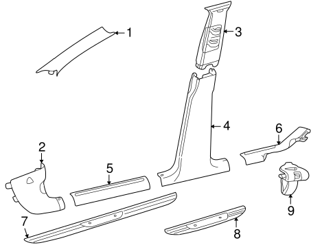 X-Type INTERIOR TRIM - PILLARS