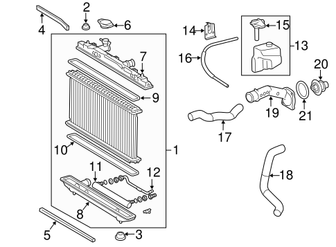 COOLING SYSTEM/RADIATOR & COMPONENTS for 2011 Toyota Camry #1