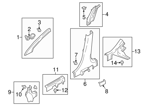 Interior Trim - Pillars for 2015 Mitsubishi Mirage #0