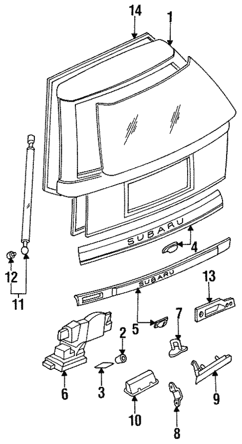 Gate & Hardware for 1990 Subaru Legacy #0