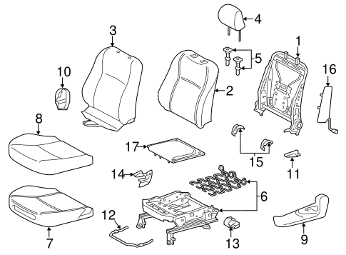 BODY/DRIVER SEAT COMPONENTS for 2015 Toyota Yaris #2