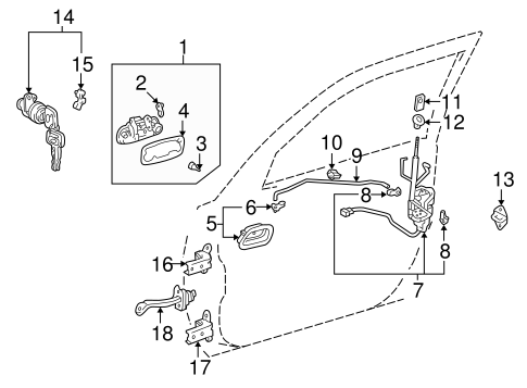 BODY/LOCK & HARDWARE for 2002 Toyota Corolla #1