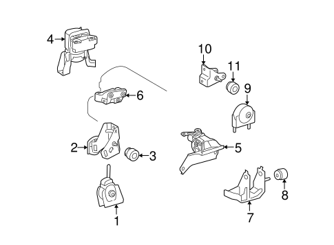 ENGINE/ENGINE & TRANS MOUNTING for 2010 Toyota Matrix #2