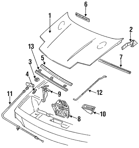 Capri EXTERIOR TRIM - HOOD