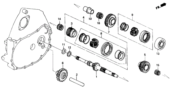 TRANSMISSION - MANUAL/MT MAINSHAFT for 1990 Honda CIVIC SEDAN #1