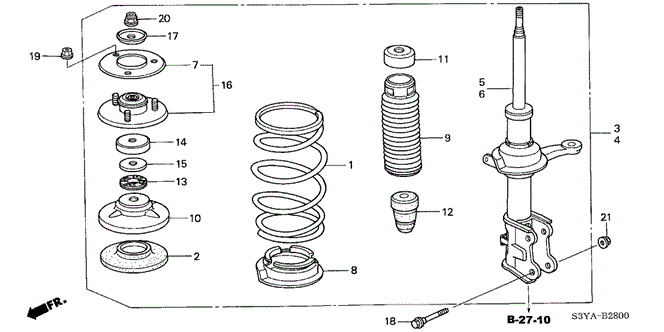CHASSIS/FRONT SHOCK ABSORBER for 2005 Honda INSIGHT #1