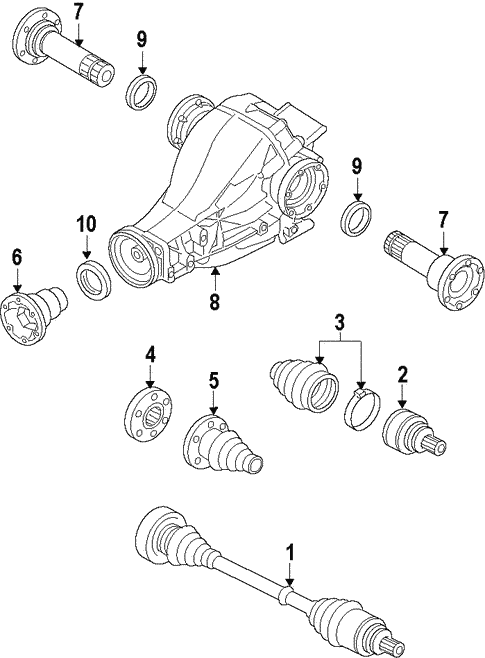 Propeller Shaft for 2016 Audi Q5 #0