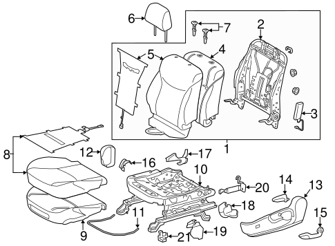 BODY/DRIVER SEAT COMPONENTS for 2011 Toyota Prius #1