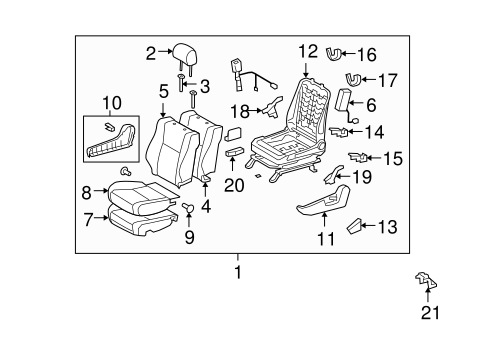 BODY/DRIVER SEAT COMPONENTS for 2010 Toyota Tundra #1