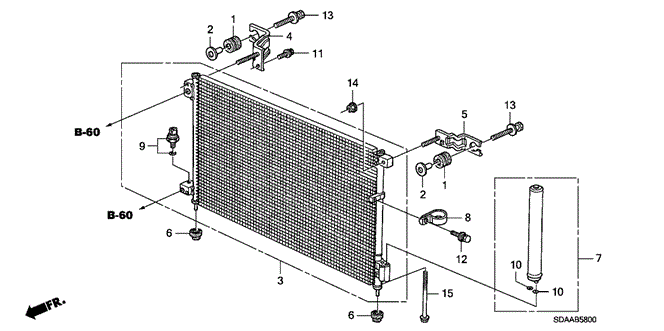 Body/Air Conditioning/A/C Condenser for 2007 Honda ACCORD SEDAN #1