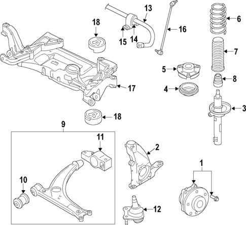 Front Suspension for 2012 Volkswagen CC #7