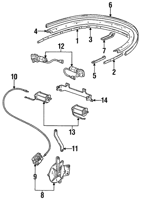 911 FOLDING TOP HARDWARE