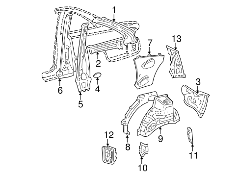 BODY/INNER STRUCTURE for 2001 Toyota Solara #1