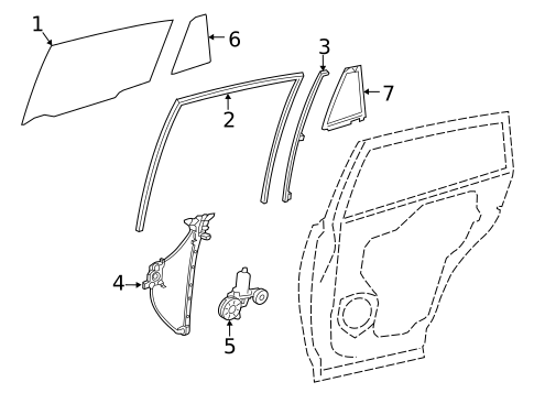 Glass - Rear Door for 2019 Toyota RAV4 #0