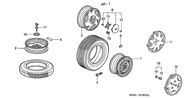 CHASSIS/WHEELS for 1999 Honda CIVIC SEDAN #1